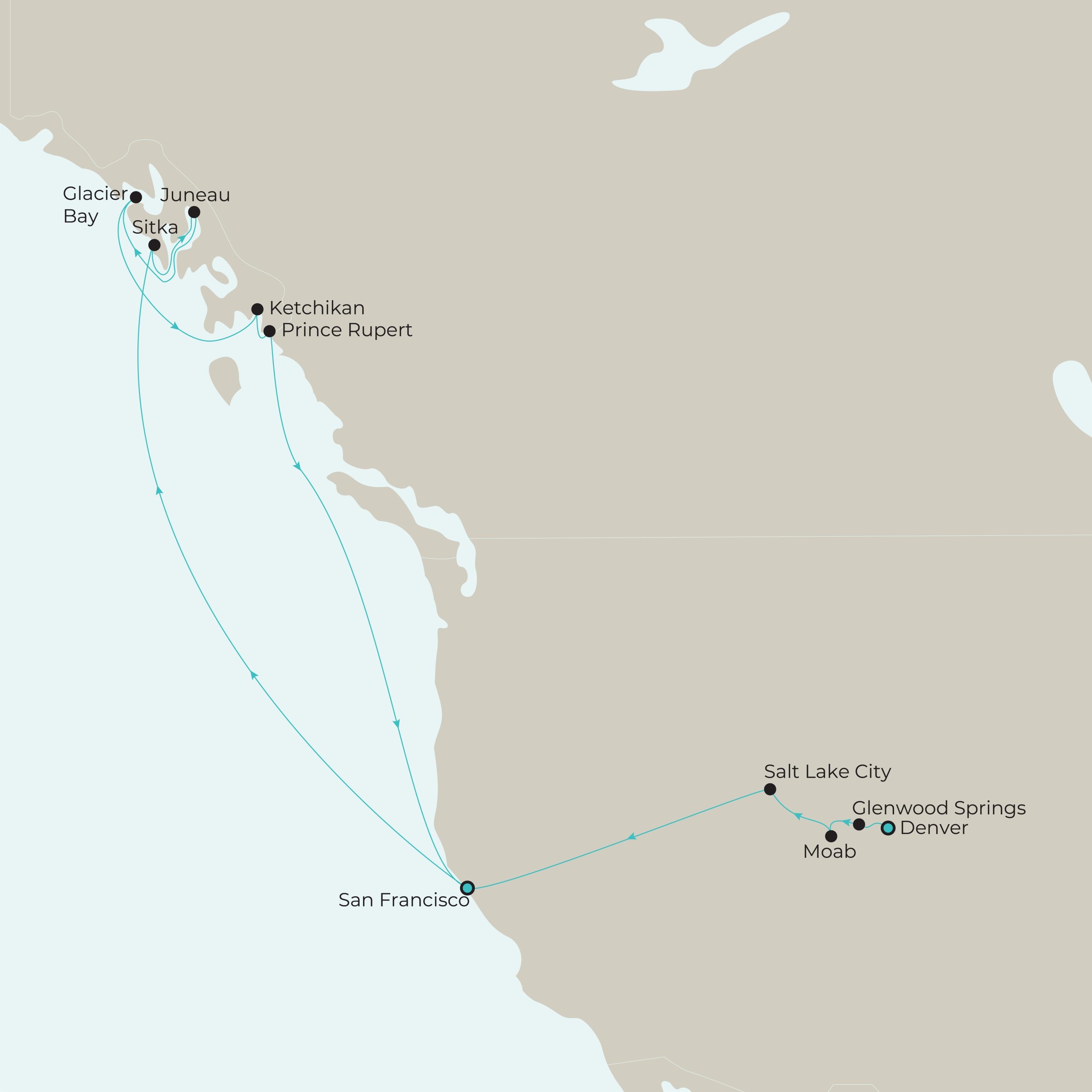 Rockies to the Red Rocks: Canyon Spirit Rail & Princess Cruises Alaska Voyage